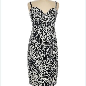 Sergio Hudson x Target Elegant Black and White Animal Print Dress